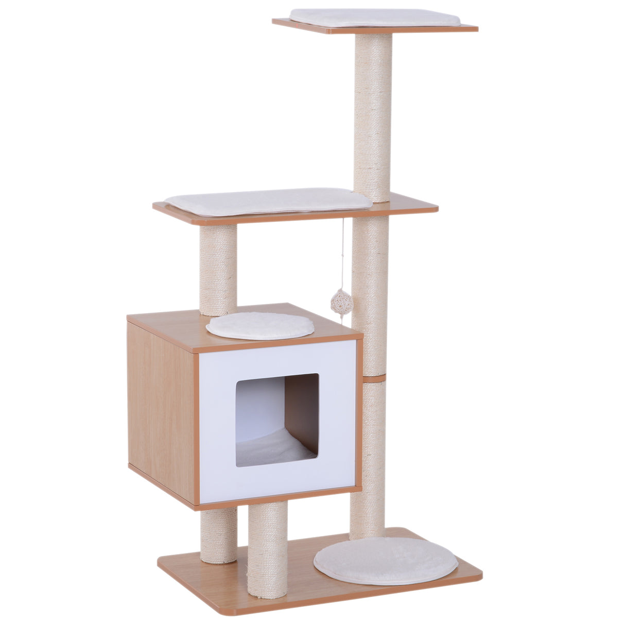 easycomfort easycomfort albero per gatti in sisal con cuccia piattaforme e giochi 60x40x120cm