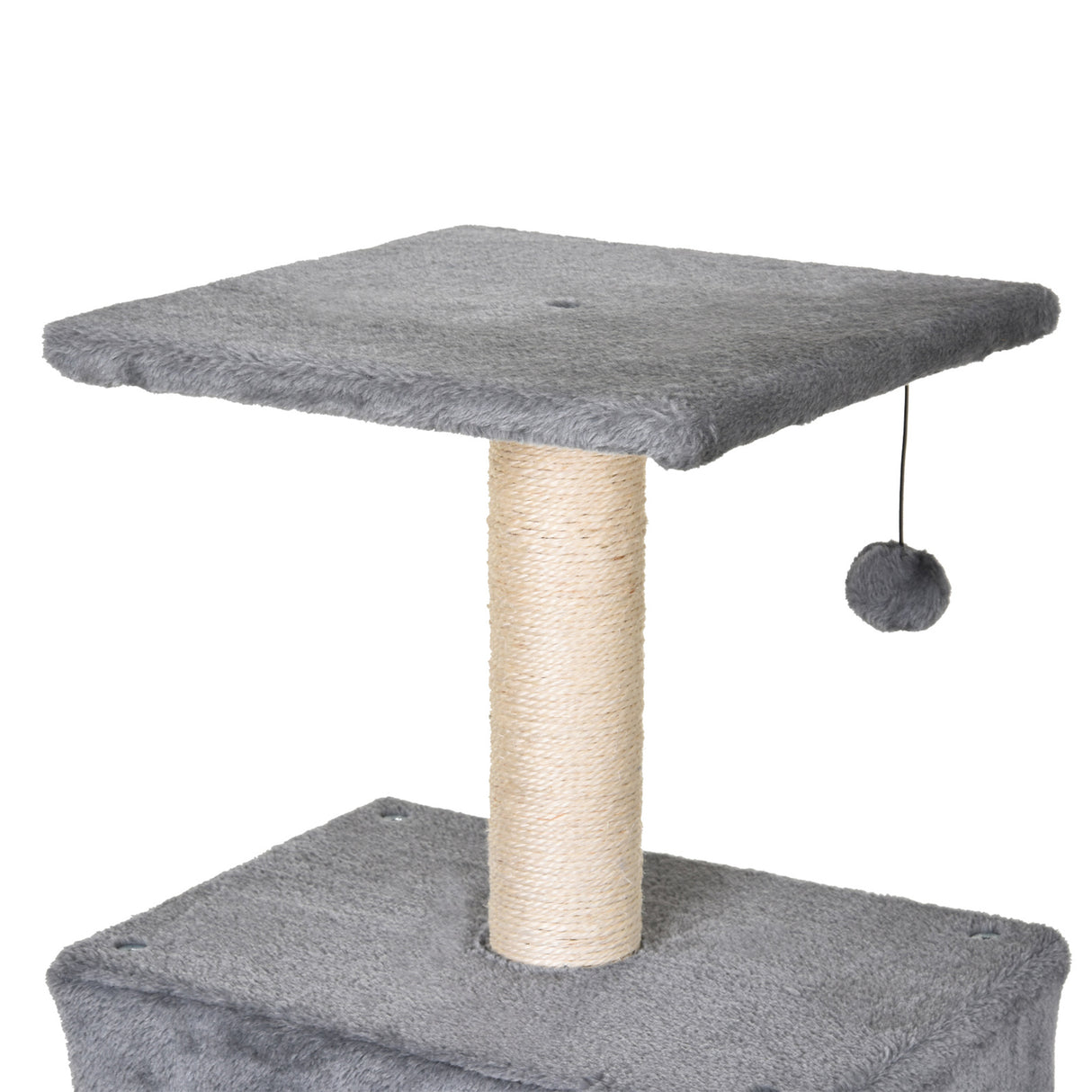 easycomfort easycomfort albero tiragraffi accessoriato con cuccia lettino sospeso e 2 pedane in peluche grigio