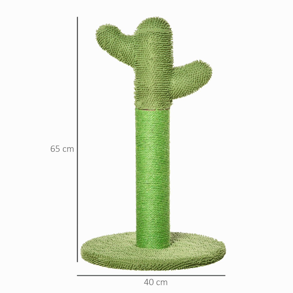 easycomfort easycomfort albero tiragraffi per gatti a forma di cactus con corde in sisal 40x40x65cm verde