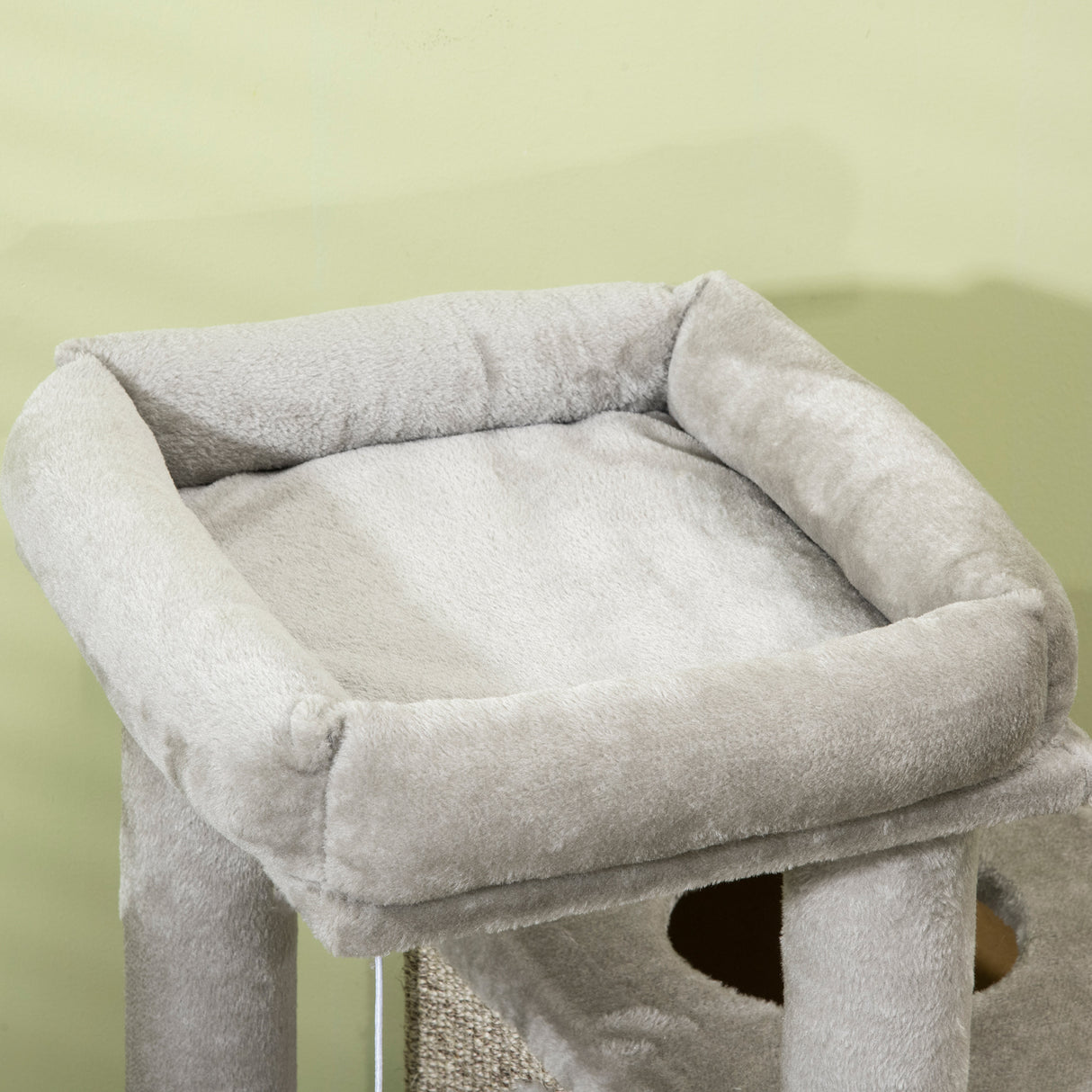 easycomfort tiragraffi per gatti da 5kg max con lettino e pallina da gioco in truciolato peluche e sisal 60x40x91 cm