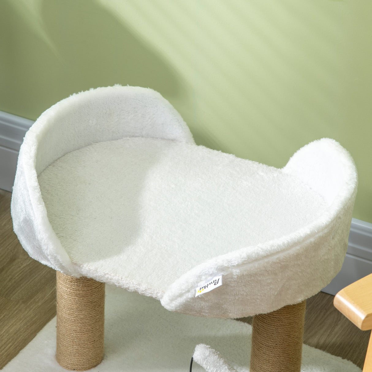 easycomfort torre per gatti max 5kg in truciolato con tiragraffi e palline giocattolo 48x38x42 cm giallo e bianco