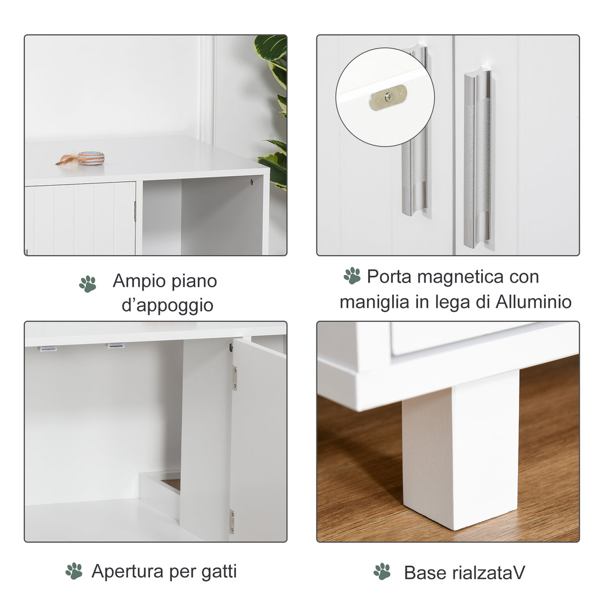 easycomfort easycomfort mobile per lettiera gatti in legno 2 ante e apertura laterale con tiragraffi