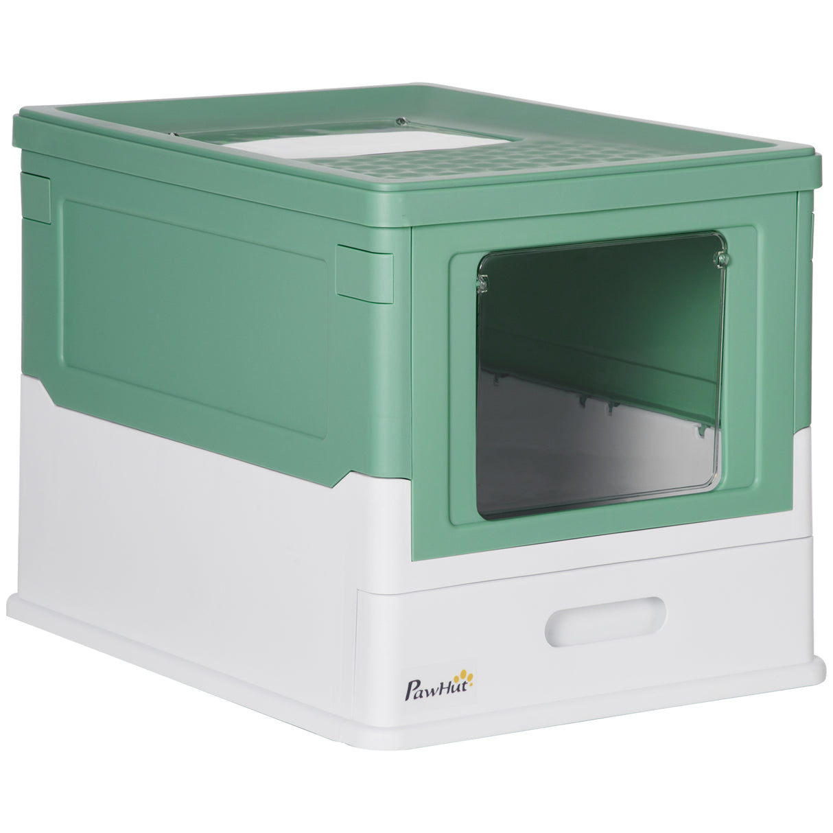 easycomfort lettiera per gatti chiusa con paletta vassoio estraibile e 2 porte 47.5x35.5x36.7cm verde