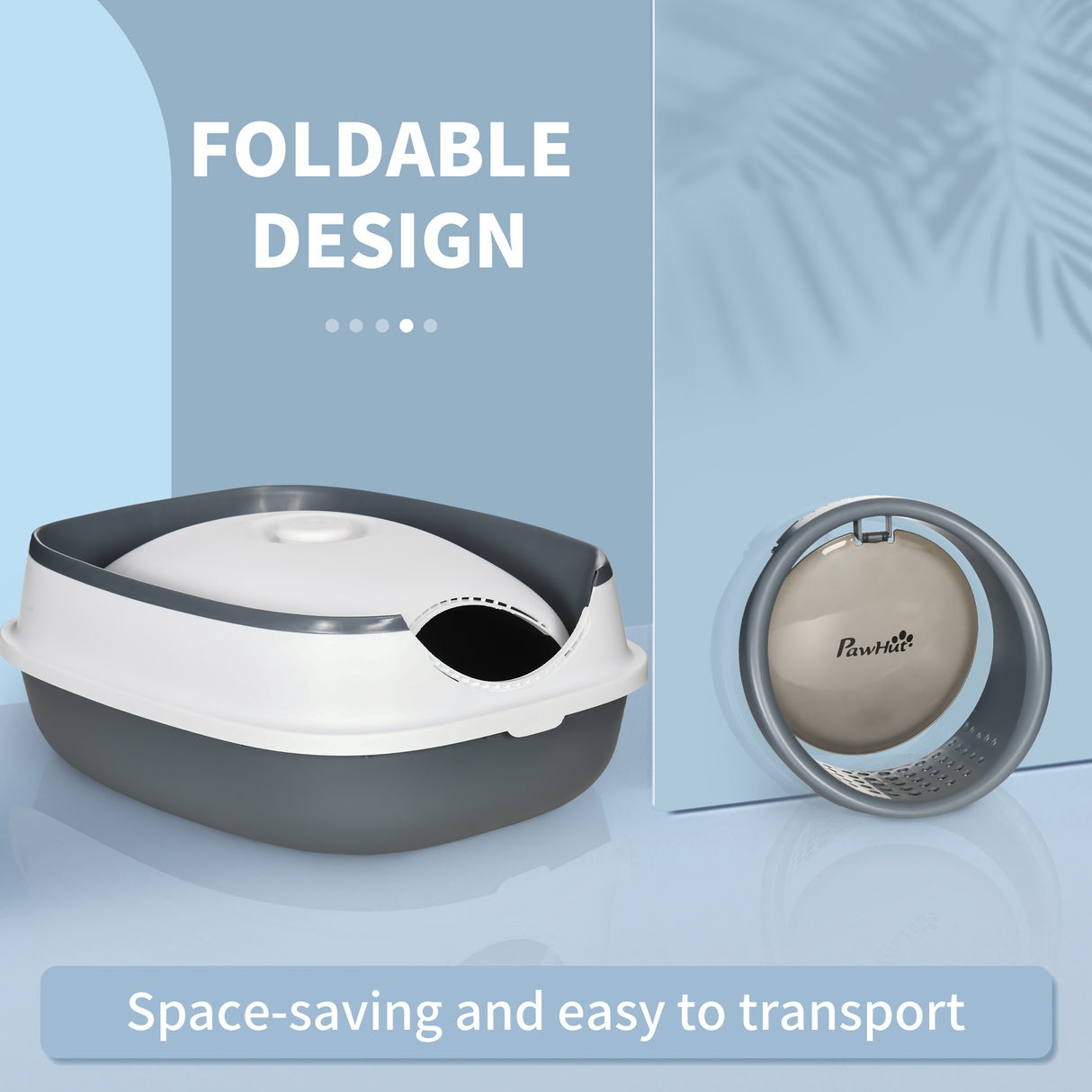 easycomfort lettiera per gatti con paletta e deodorante design pieghevole con maniglia 52x41x38 cm