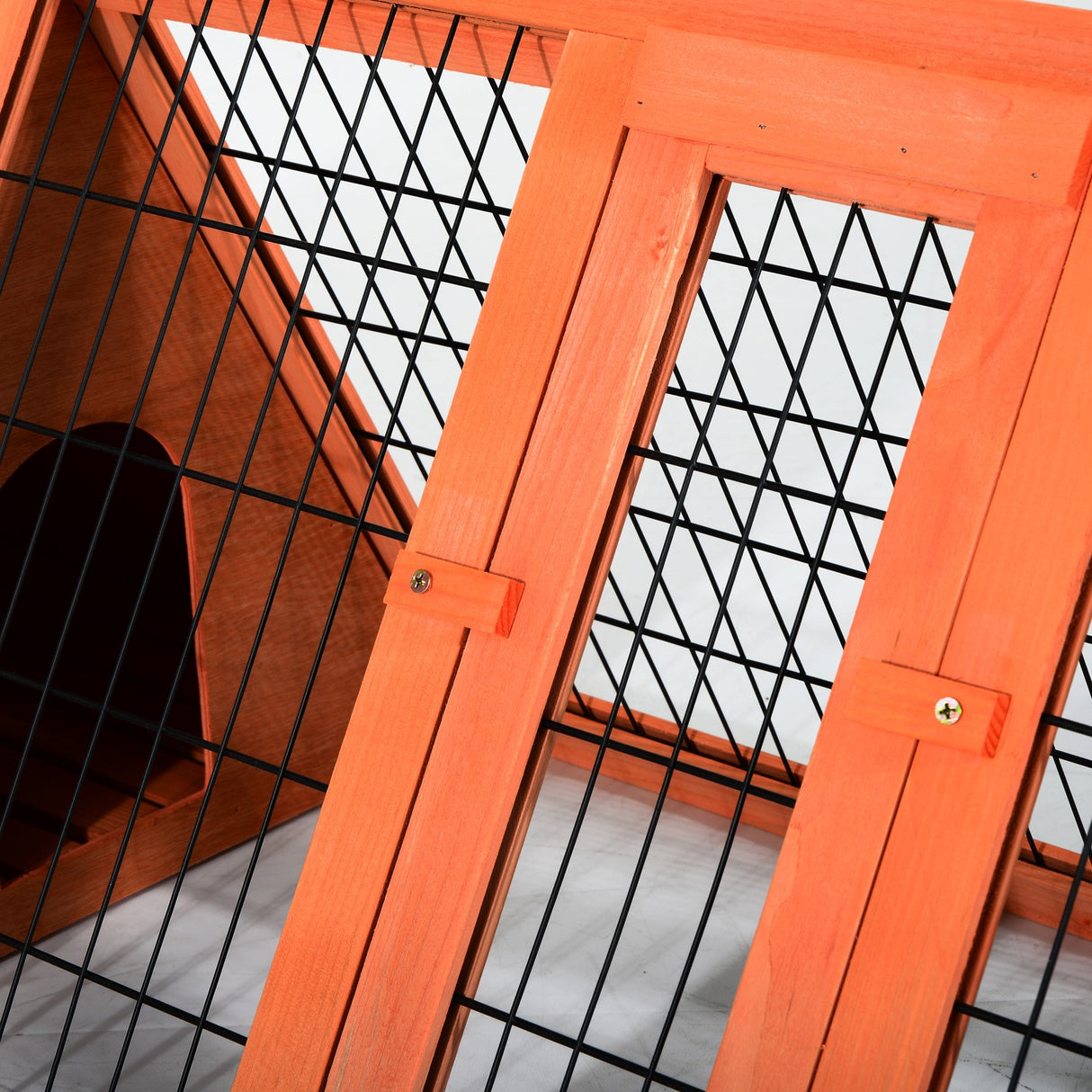 easycomfort easycomfort gabbia per conigli in legno di abete 118x50x45cm