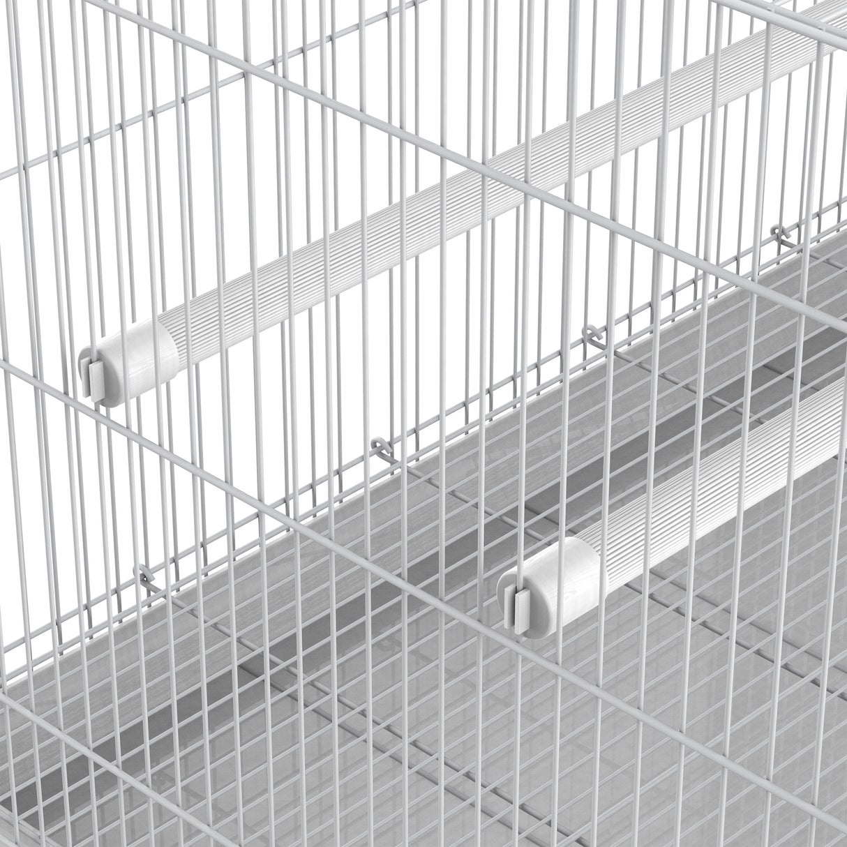 easycomfort easycomfort gabbia per uccelli in metallo con posatoi ciotole per cibo e maniglia 60x41x41cm