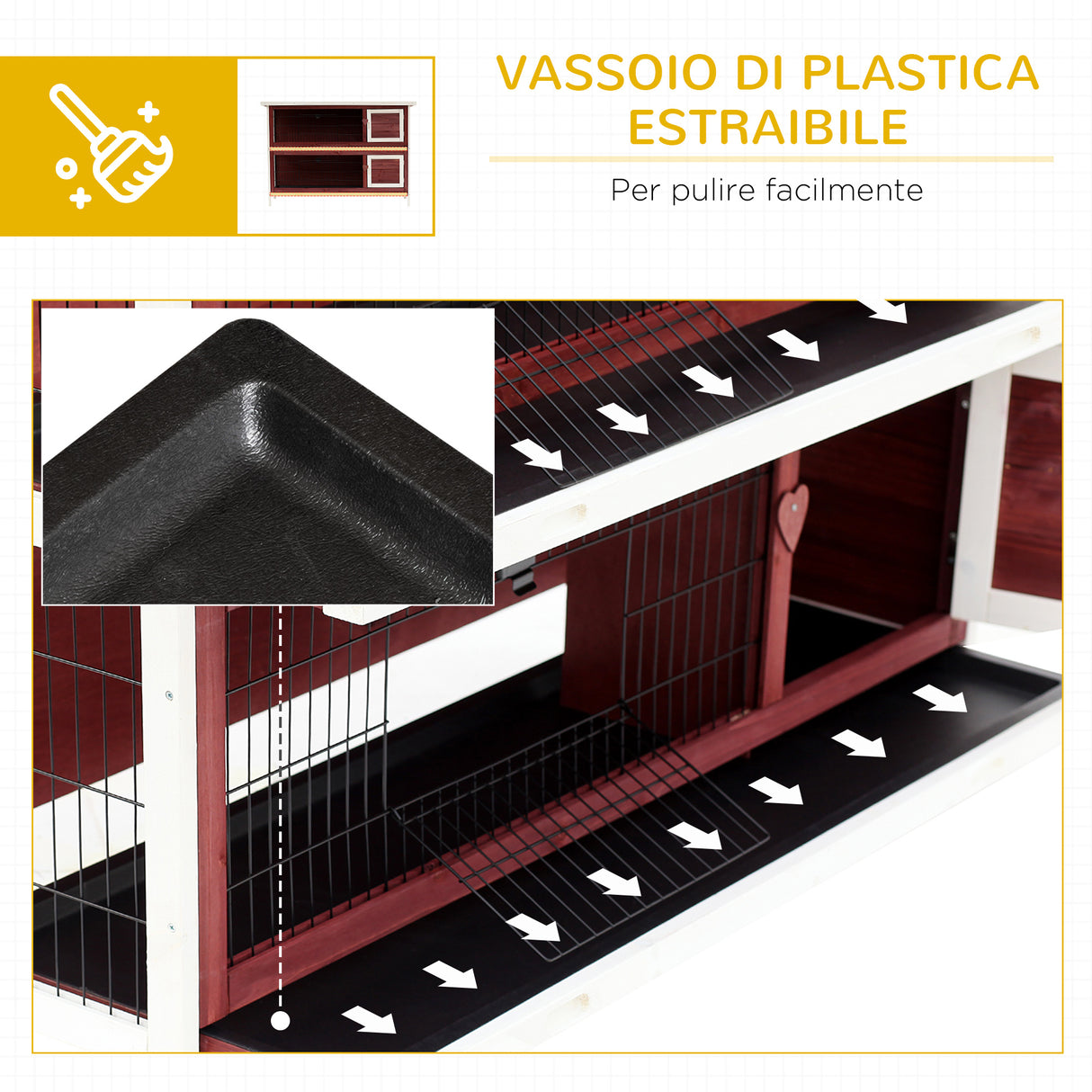 easycomfort easycomfort conigliera da esterno in legno gabbia per conigli impermeabile