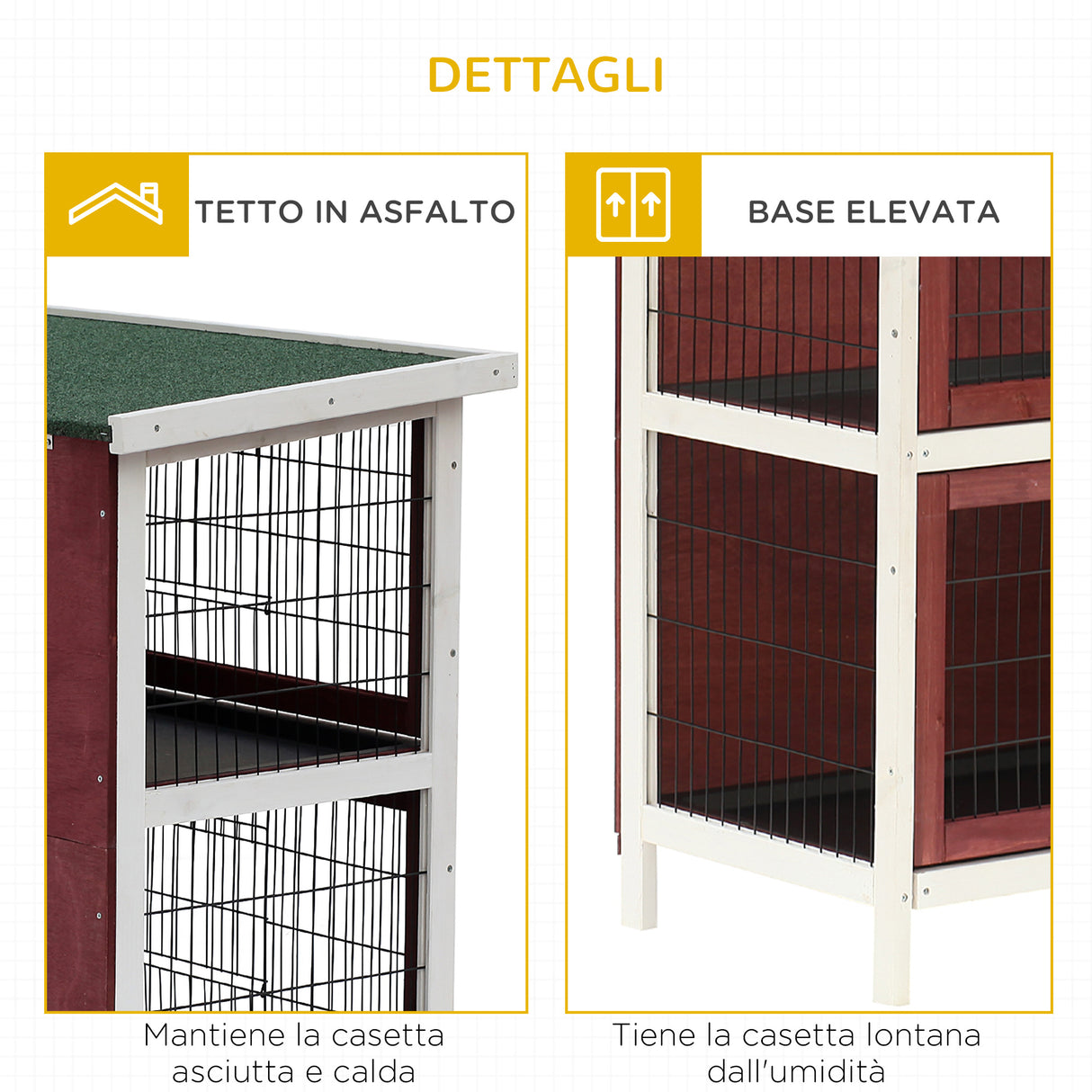 easycomfort easycomfort conigliera da esterno in legno gabbia per conigli impermeabile