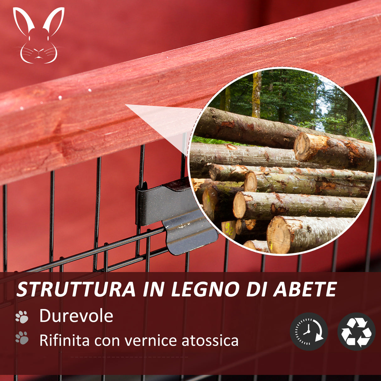 easycomfort easycomfort conigliera da esterno in legno gabbia per conigli impermeabile