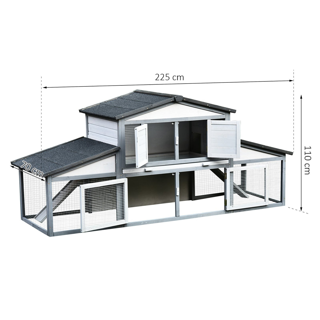 easycomfort area occasioni easycomfort conigliera da esterno in legno gabbia per 2 3 conigli o roditori bianca