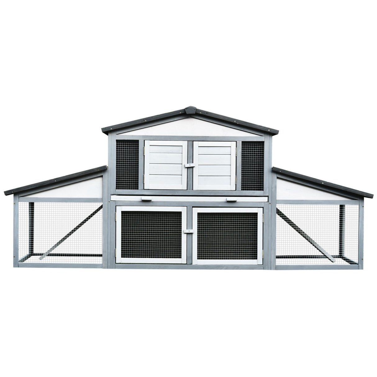 easycomfort easycomfort conigliera da esterno in legno gabbia per 2 3 conigli o roditori bianca