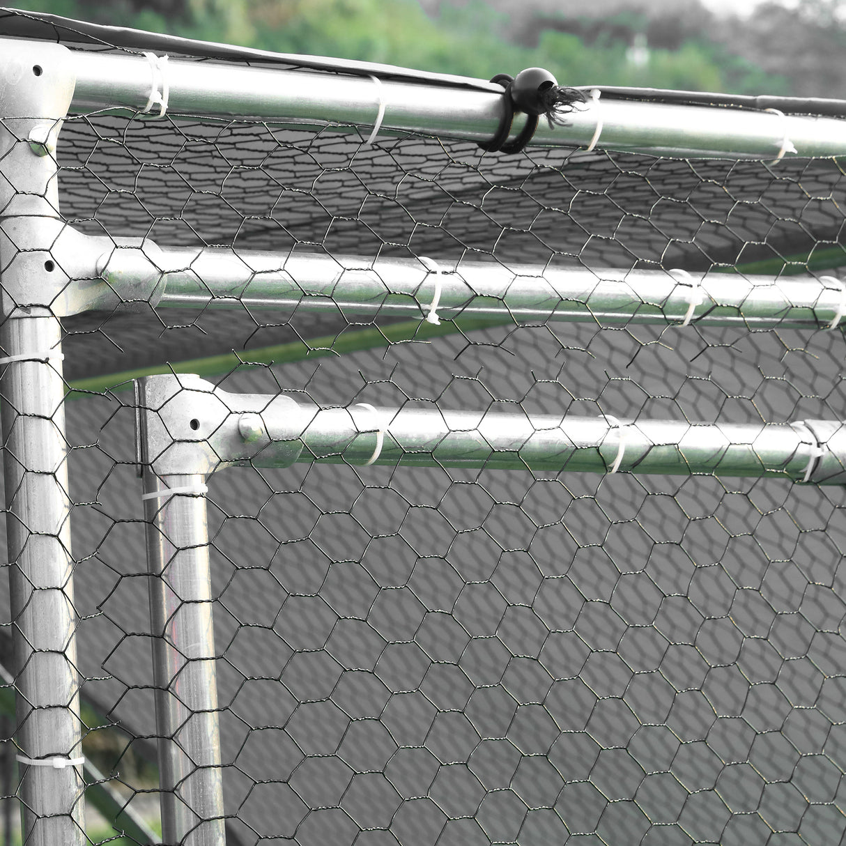 easycomfort easycomfort recinto per galline in metallo galvanizzato e tessuto oxford con porta con blocco 280x193 5x195 cm