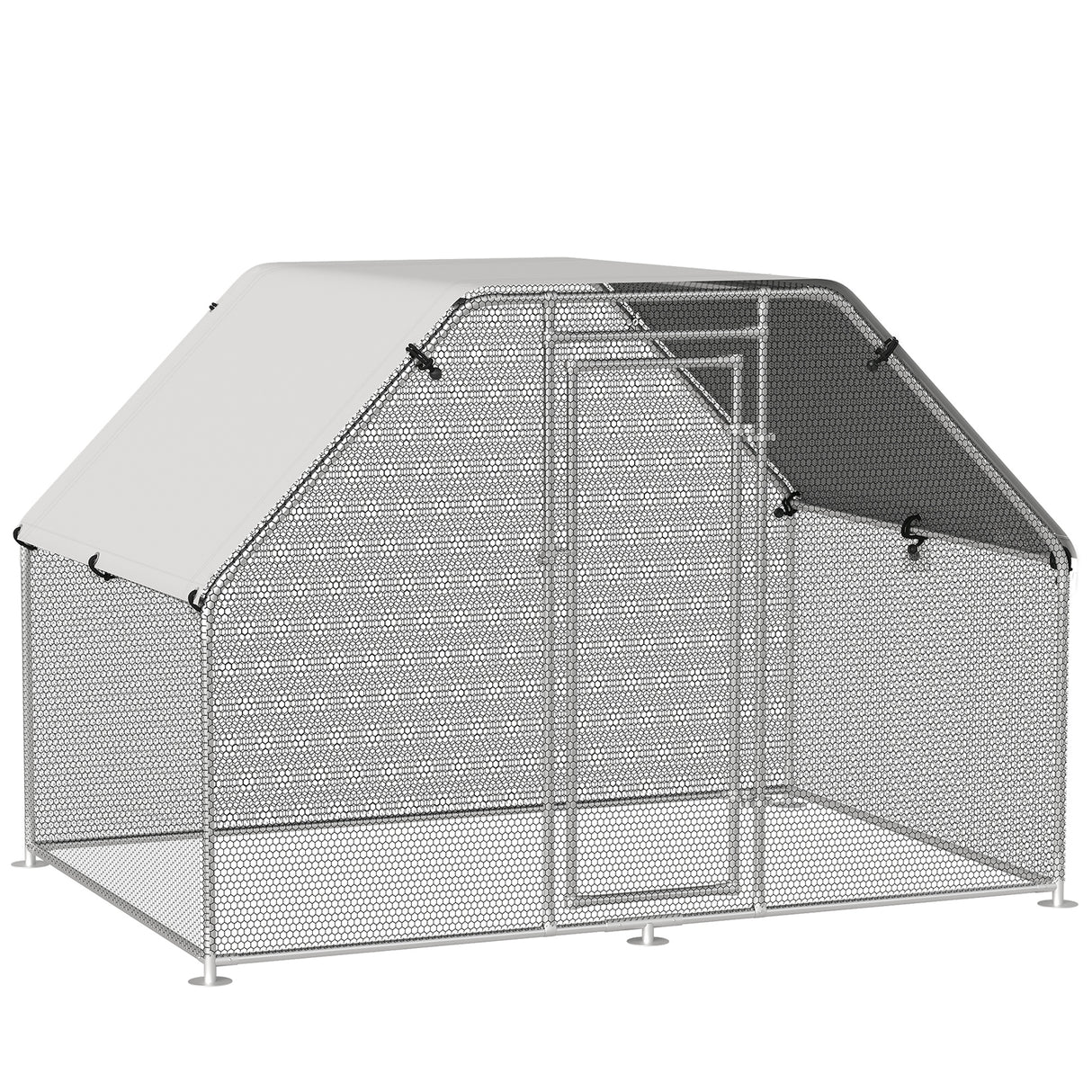 easycomfort easycomfort recinto per galline in metallo galvanizzato e tessuto oxford con porta con blocco 280x193 5x195 cm