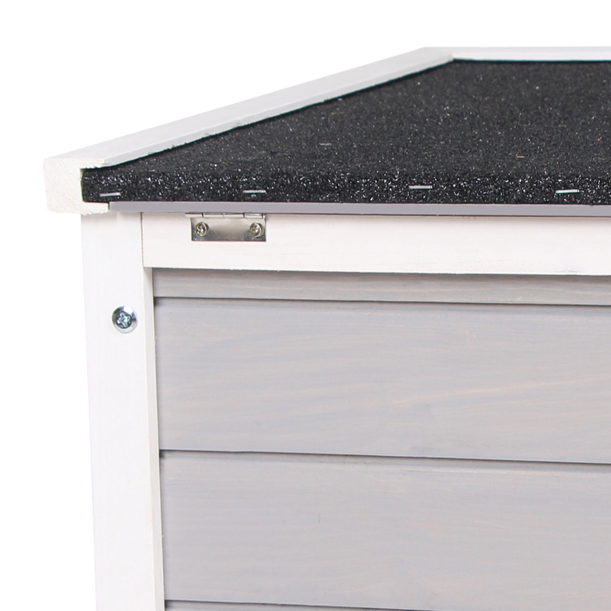 easycomfort gabbia per conigli in legno da esterno con tetto in asfalto e rampa antiscivolo 42x51x43cm grigia