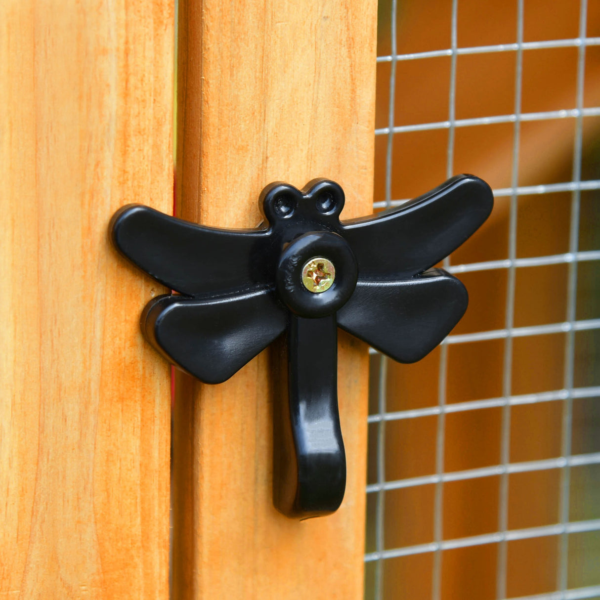 easycomfort easycomfort gabbia per galline con casetta e area aperta nido con tetto apribile e rete metallica pollaio in legno giallo 168x75x103cm