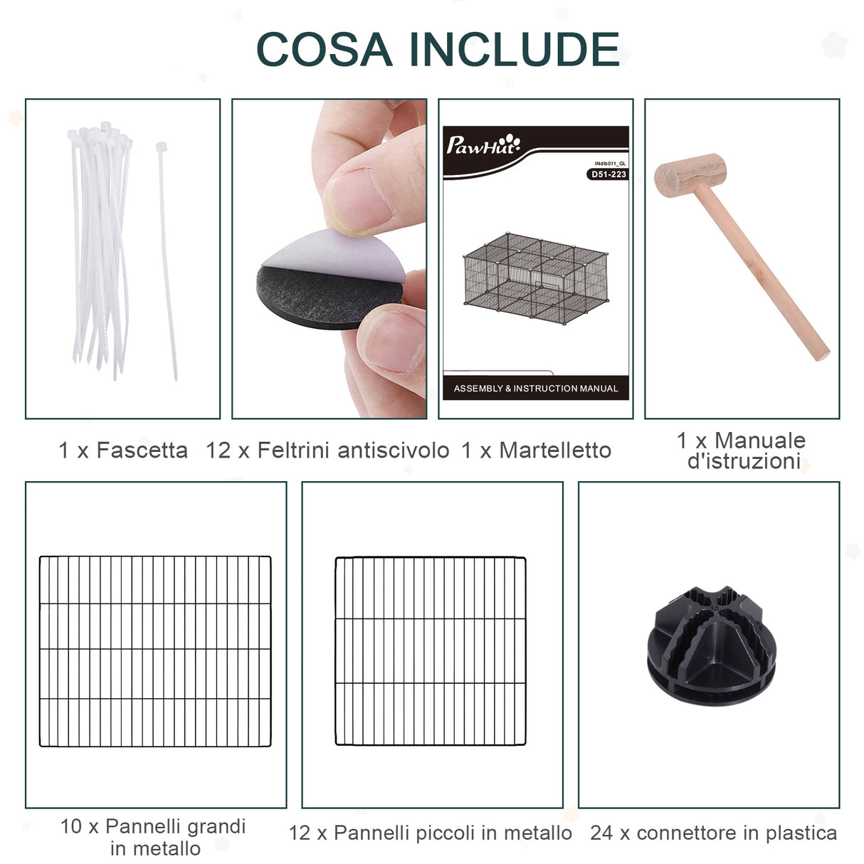 easycomfort easycomfort gabbia per conigli e piccoli animali 22 pannelli modulabili in metallo