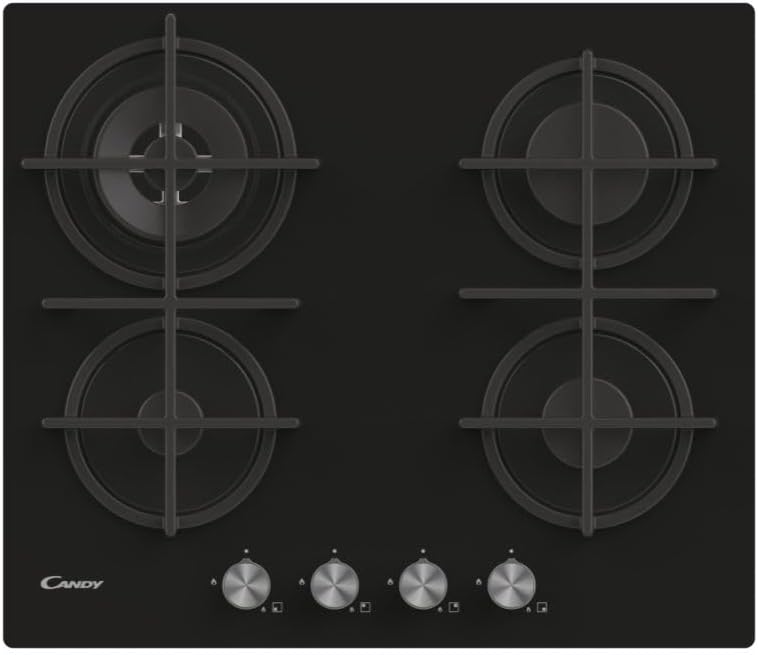 candy piano cottura a gas candy cvg6br4wpb 4 fuochi l595xp51 vetro temperato nero ean 8016361997479
