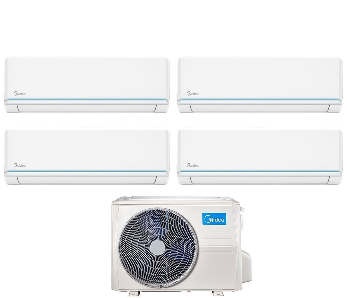 climatizzatore condizionatore midea quadri split inverter serie evolution 9_9_12_18 con m40b 36hfn8 r 32 wi fi optional 9000_9000_12000_18000