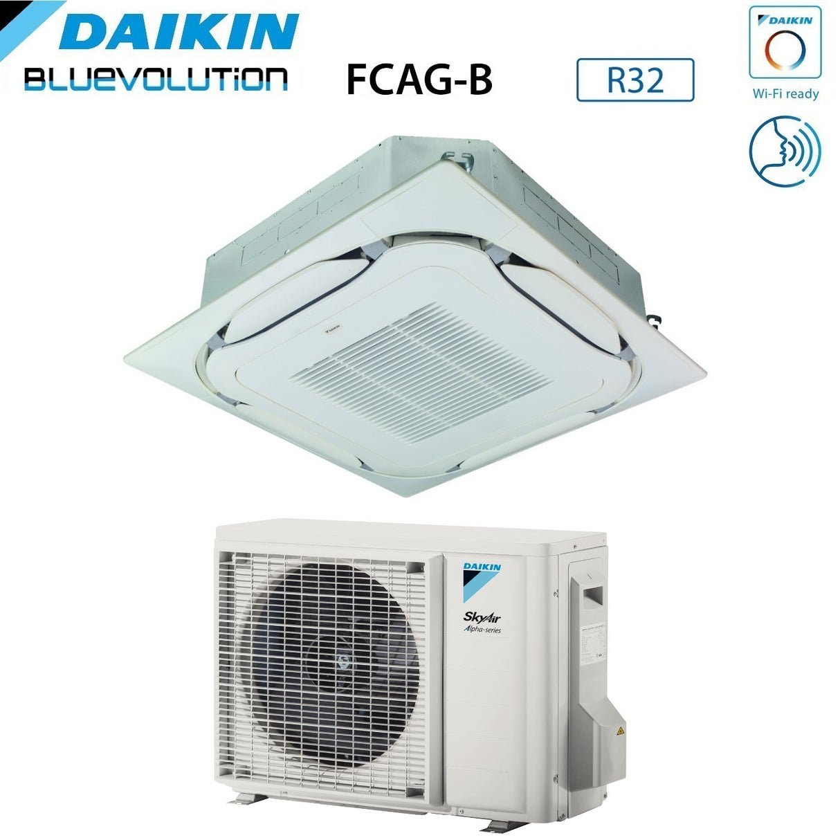 climatizzatore condizionatore daikin bluevolution a cassetta round flow 12000 btu fcag35b _ rzag35a r 32 wi fi optional con griglia standard inclusa