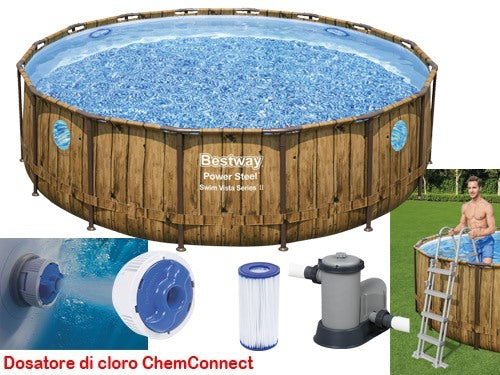 bestway piscine tonde ctel rattan 488x122 56725 ean 6942138987386