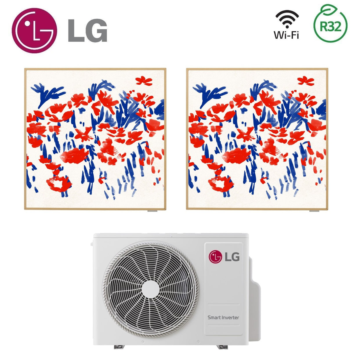 climatizzatore condizionatore lg dual split inverter serie artcool gallery 12_12 con mu2r17 r 32 wi fi optional 12000_12000