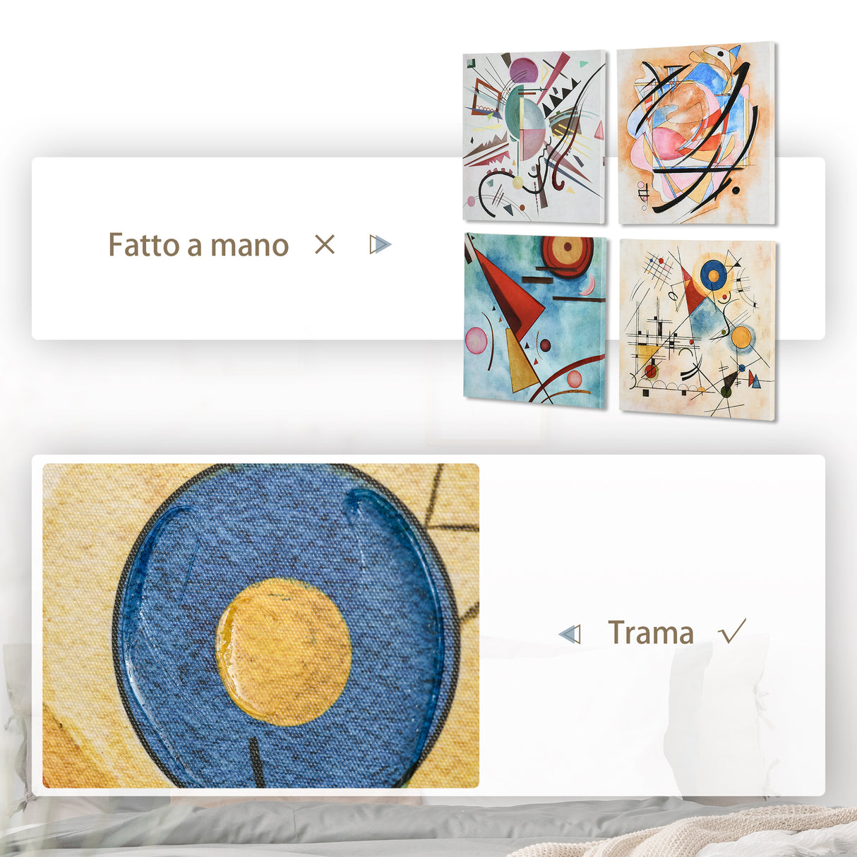 easycomfort easycomfort stampa su tela astratta in legno di pino 4 pezzi 60x60cm per casa e ufficio multicolore