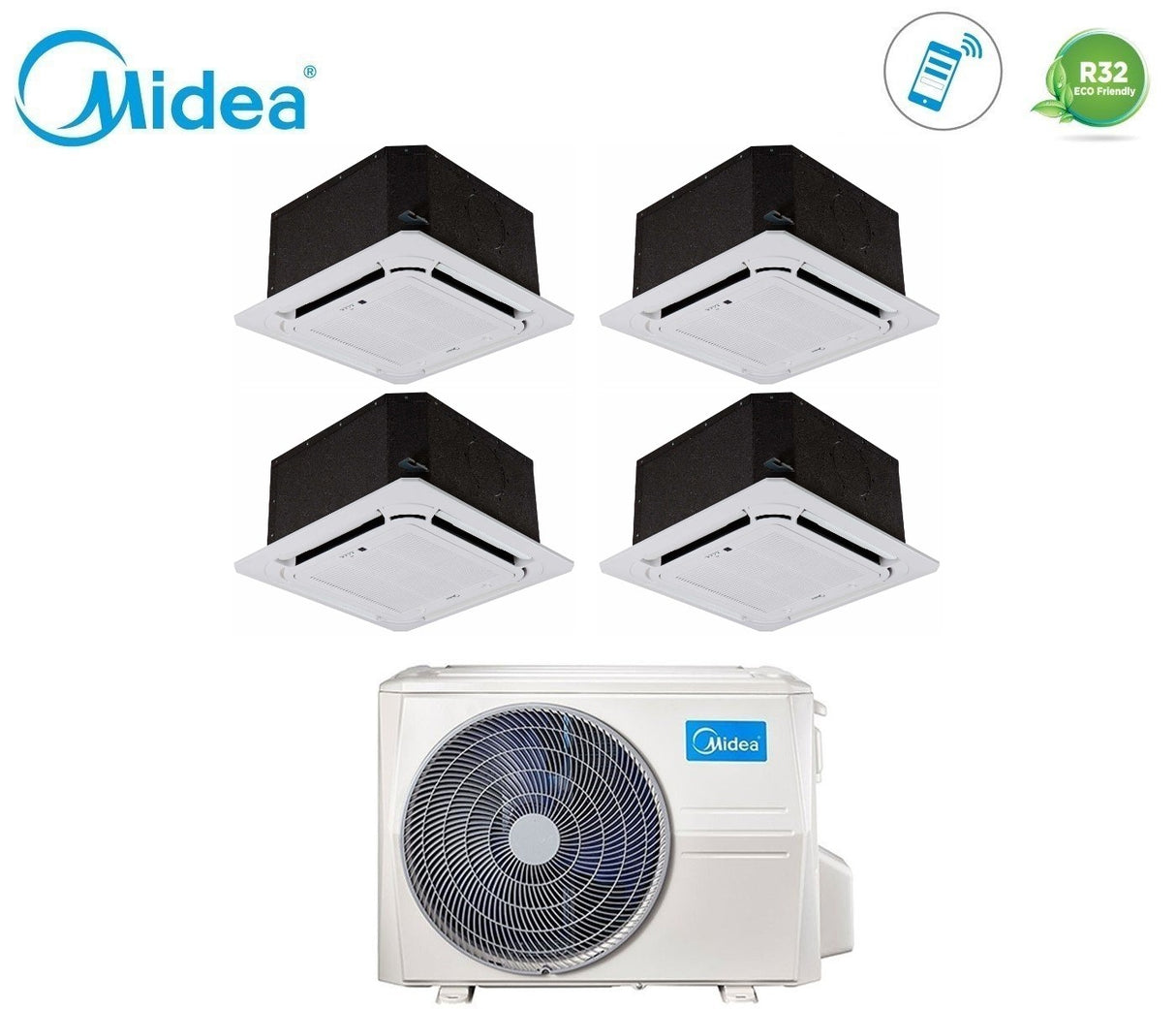 midea condizionatore midea quadri split inverter cassetta 12121212 con m4o 36fn8 q r 32 wi fi optional