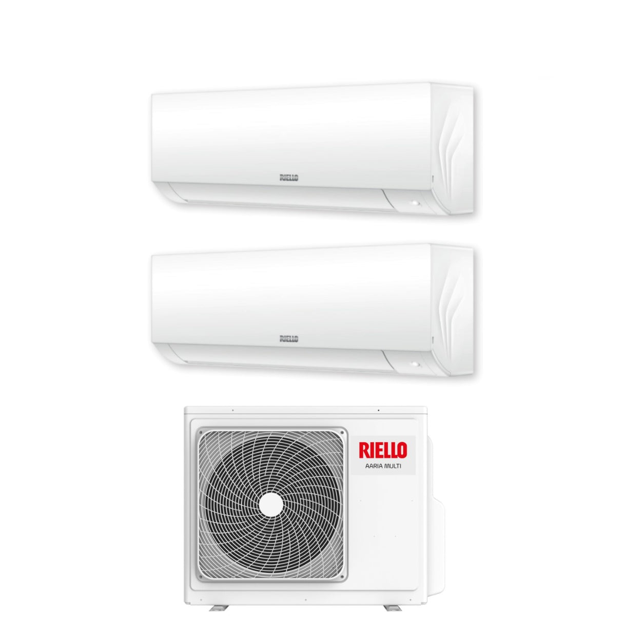 Riello Dual Split Inverter Air Conditioning Series AARIA PLUS 12+18 AARIA MULTI 475 P R-32 Wi-Fi Optional 12000+18000