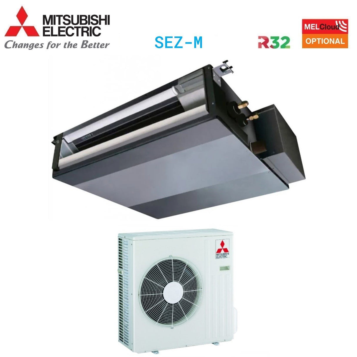 climatizzatore condizionatore mitsubishi electric canalizzato canalizzabile inverter 21000 btu sez m60da _ suz m60va r 32 wi fi optional