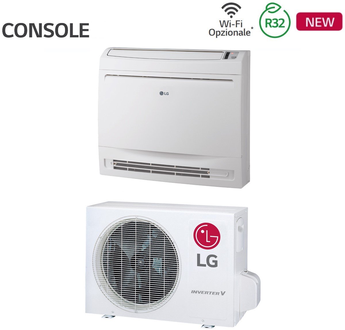 climatizzatore condizionatore console inverter lg 12000 btu uq12f r 32 wi fi optional novita
