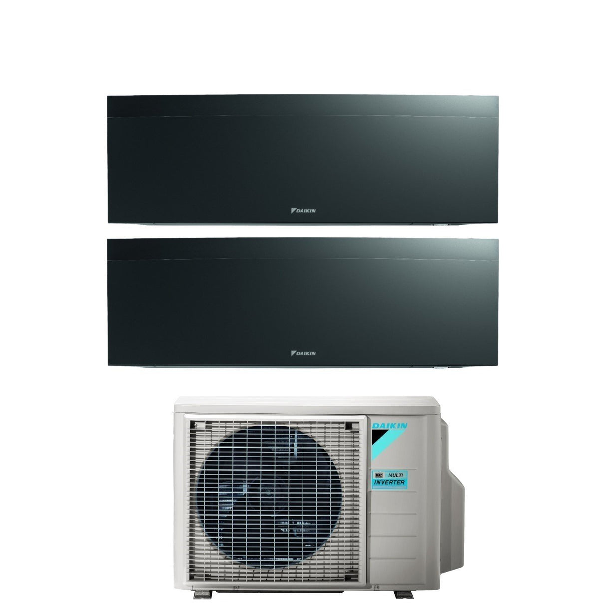 climatizzatore condizionatore daikin bluevolution dual split inverter serie emura black iii 12_12 con 2mxm68n r 32 wi fi integrato 12000_12000 colore nero garanzia italiana