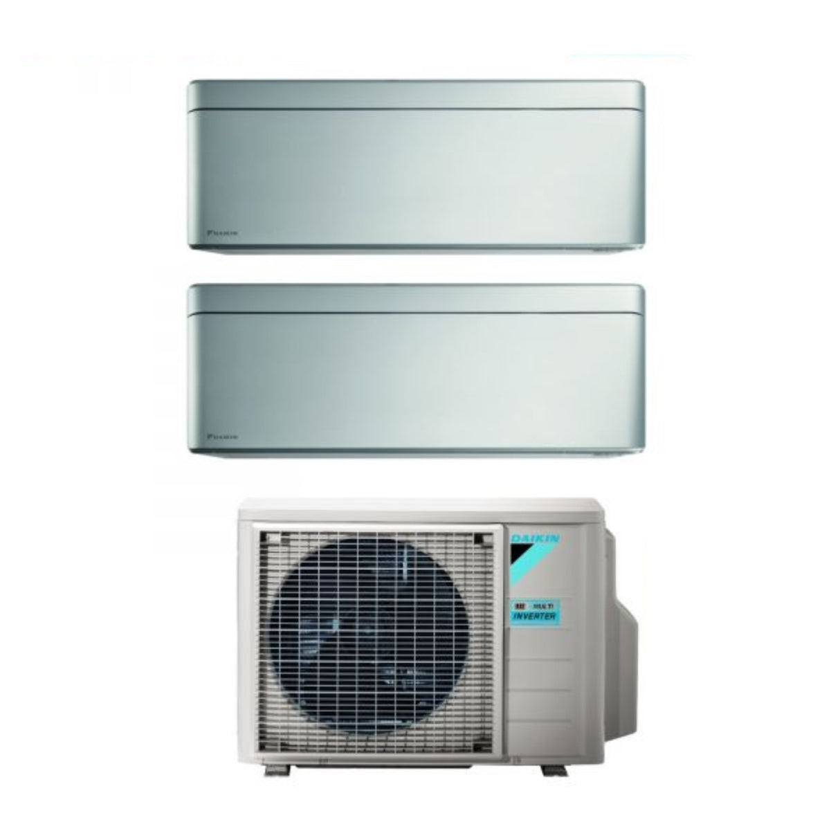 climatizzatore condizionatore daikin bluevolution dual split inverter serie stylish total silver 5_18 con 2mxm50m9 n r 32 wi fi integrato 5000_18000 colore grigio garanzia italiana