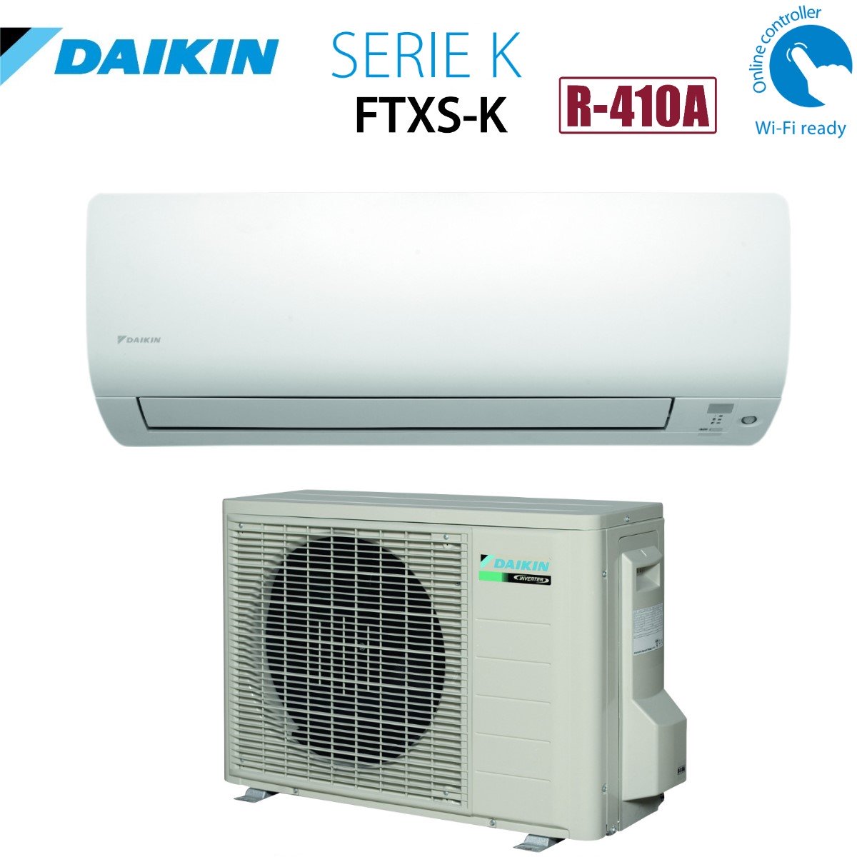climatizzatore condizionatore daikin inverter serie k 12000 btu ftxs35k r 410 wi fi optional sottocosto