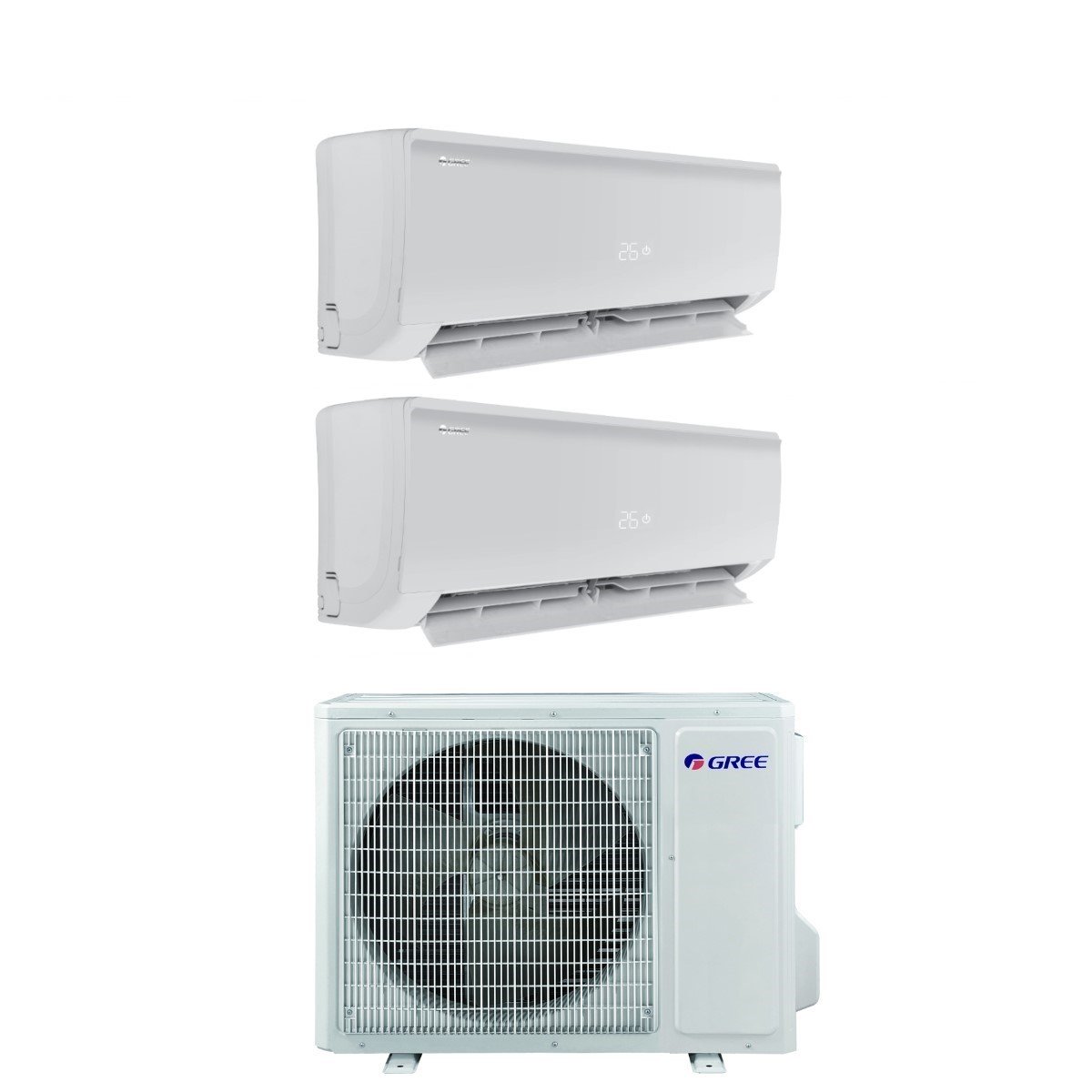 climatizzatore condizionatore gree dual split inverter serie bora plus 9_12 con gwhd 14 nk6oo r 32 wi fi optional 9000_12000