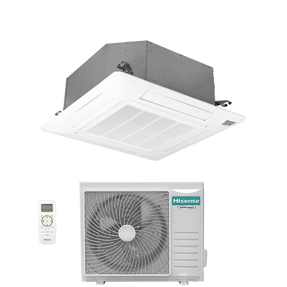 climatizzatore condizionatore hisense inverter a cassetta serie turbo 24000 btu act71ur4rjc8 _ auw71u4rk8 r 32 wi fi optional classe a__ a__ con telecomando e pannello incluso