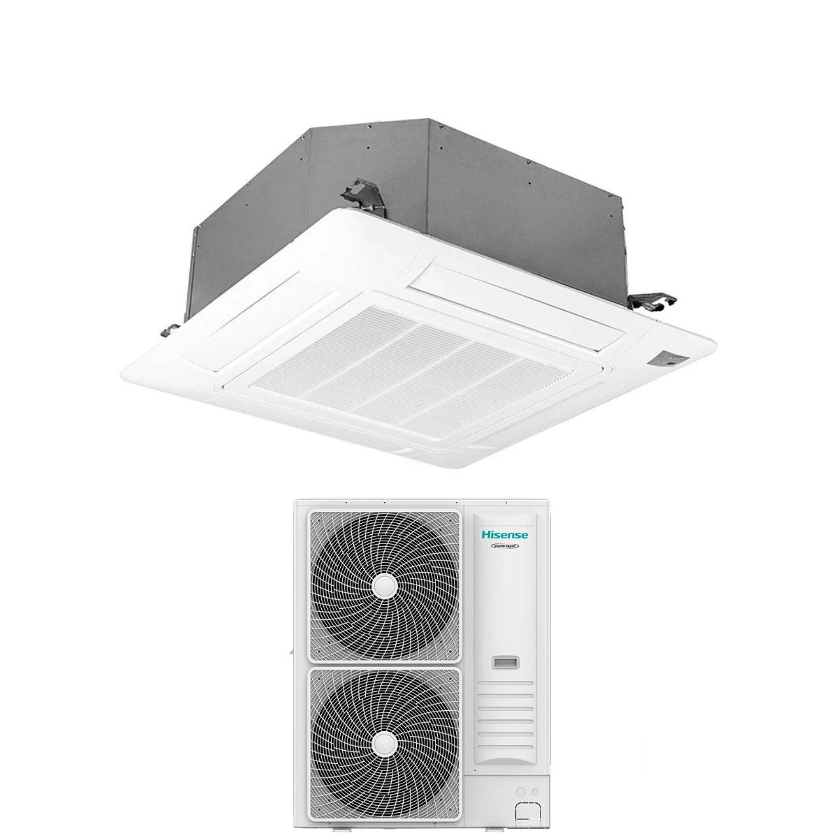 climatizzatore condizionatore hisense inverter a cassetta serie turbo 48000 btu auc140ur4rkc8 _ auw140u6rn8 r 32 wi fi optional con telecomando e pannello incluso