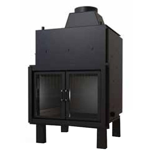 ctm termocamino a legna ctm basic eco s1 30 kw per produzione acs con scambiatore full link e chiusura antine