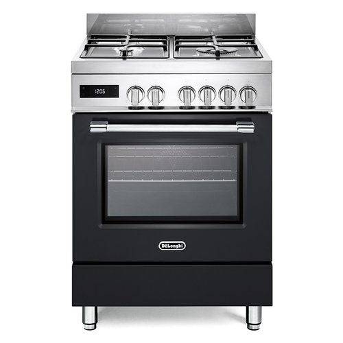 de longhi cucina forno a gas pro 66mal 4 fuochi 74 l classe a a857l60p60 cm wi fi acciaio inox e nero ean 8024651215110
