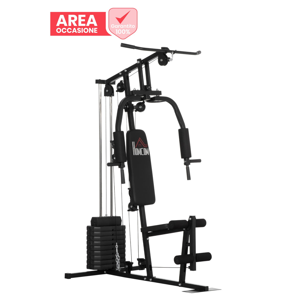 easycomfort area occasioni 2302 easycomfort stazione fitness con pesi da 45kg per allenamento a casa 135x103x210cm nero