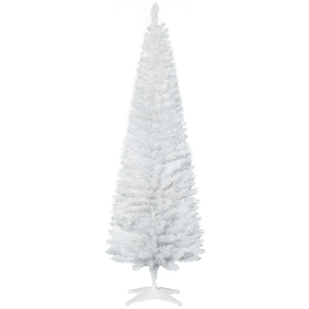 easycomfort easycomfort albero di natale artificiale 180 cm con rami realistici albero di natale alto e stretto con base in plastica bianco