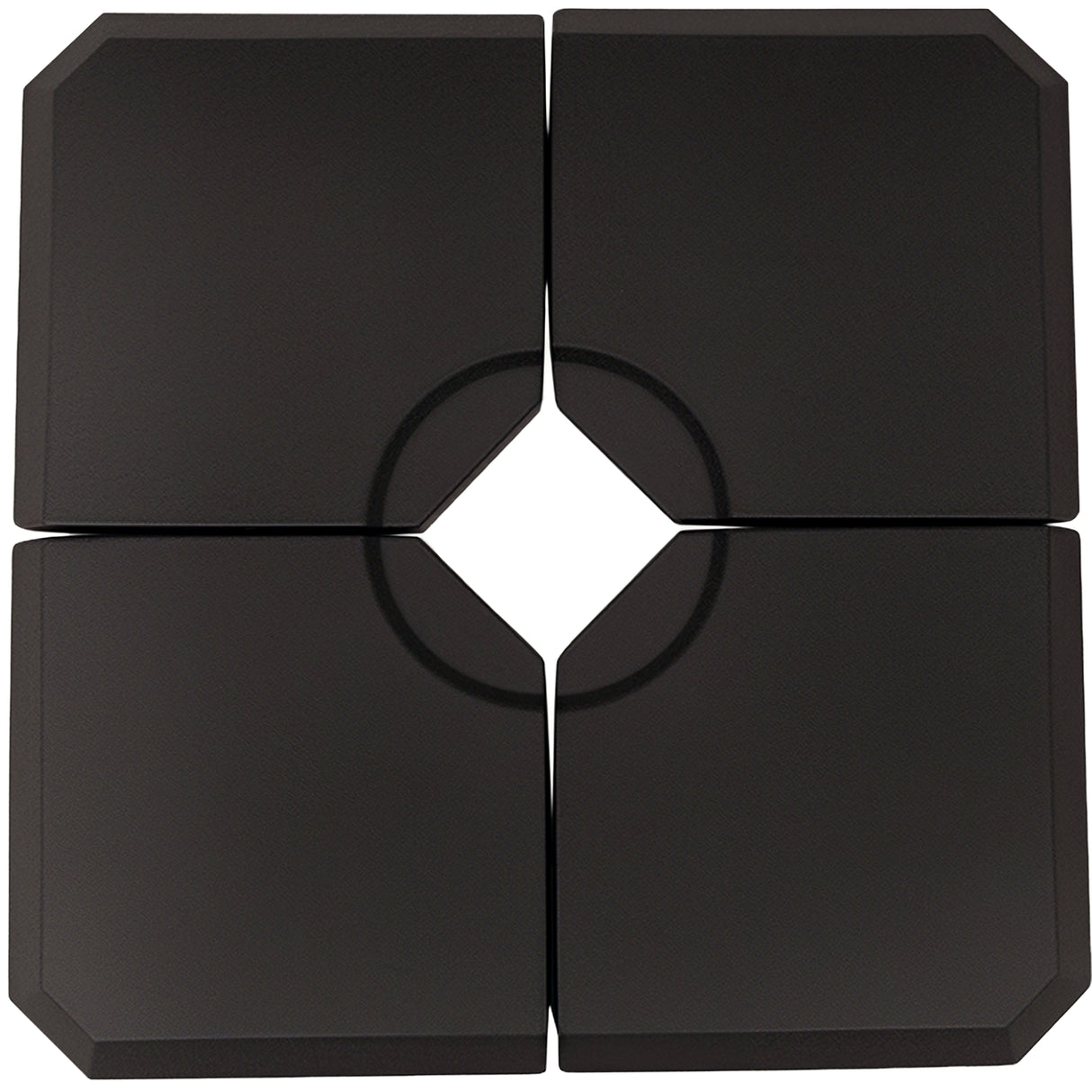 easycomfort easycomfort base per ombrellone a braccio da 4 pezzi riempibile con acqua o sabbia per basi a croce da 100x100cm nero