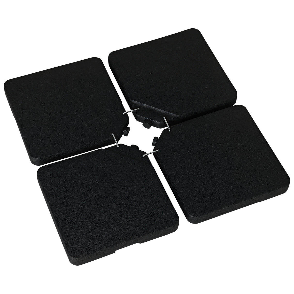 easycomfort easycomfort base per ombrellone da 4 pezzi riempibili con acqua o sabbia e ganci di connessione nero