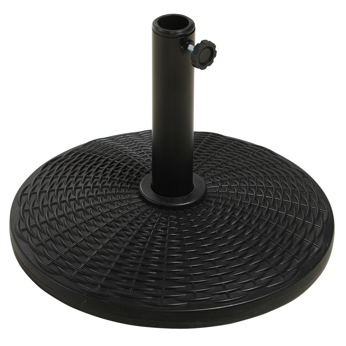 easycomfort easycomfort base per ombrellone rotonda effetto rattan da 12 5kg supporto per pali da 38mm e 48mm 44 5 cm nero
