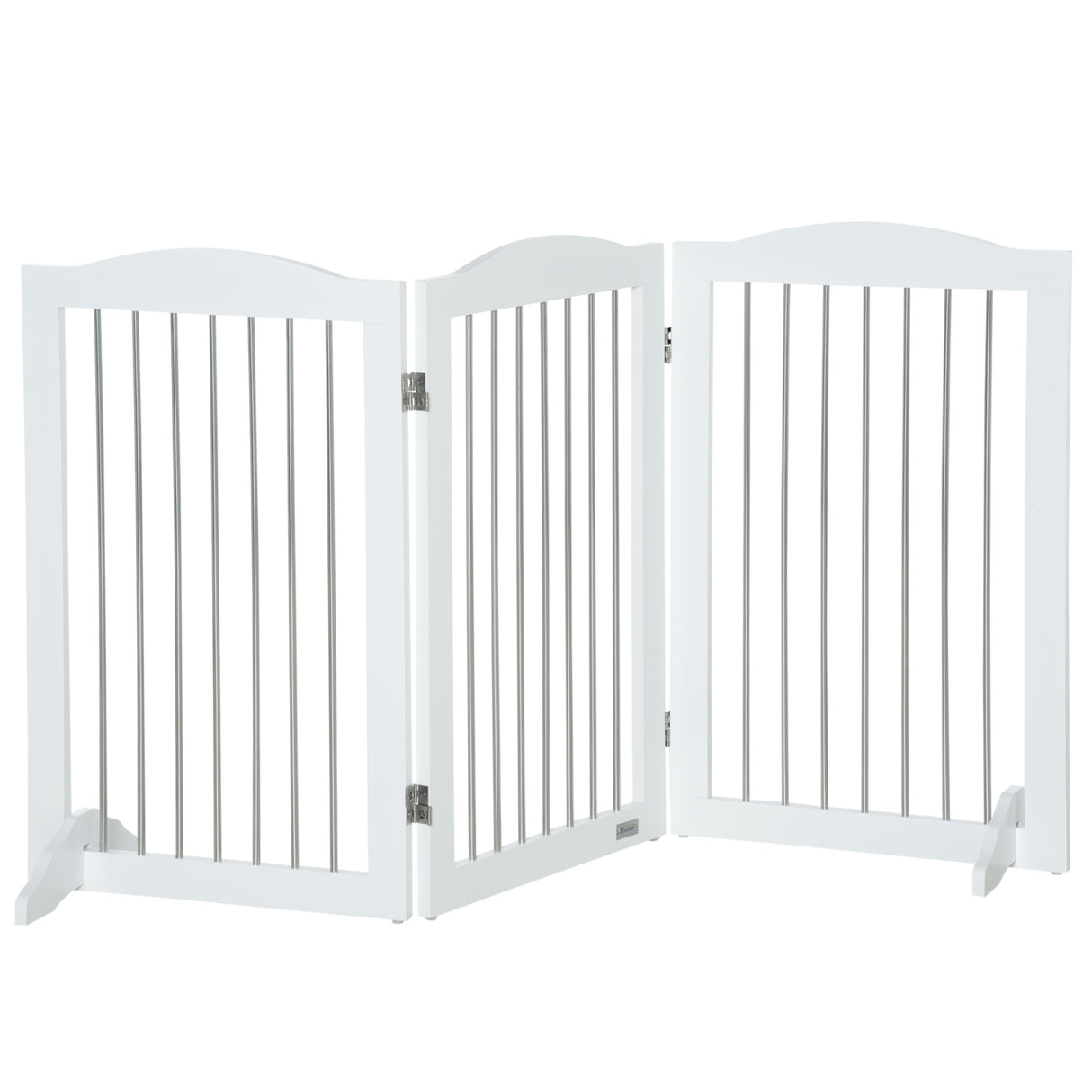 easycomfort easycomfort cancellino per cani pieghevole a 3 pannelli in legno e acciaio 154x30x80 cm bianco