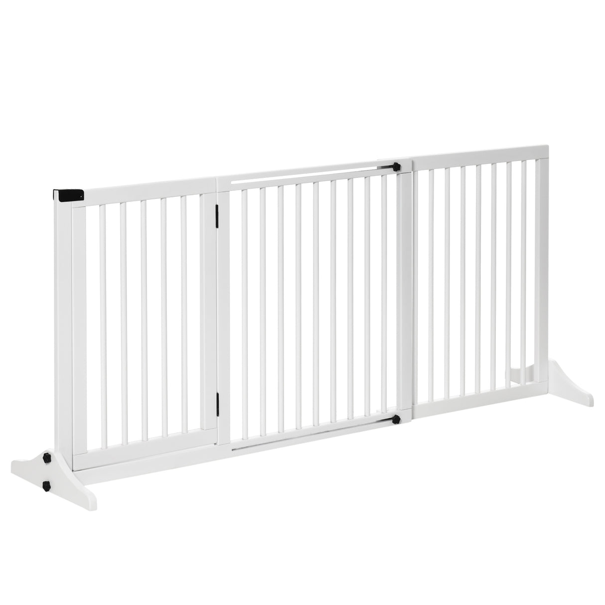 easycomfort easycomfort cancellino per cani taglia regolabile a 3 pannelli in legno di pino 113 166x36x71 cm bianco