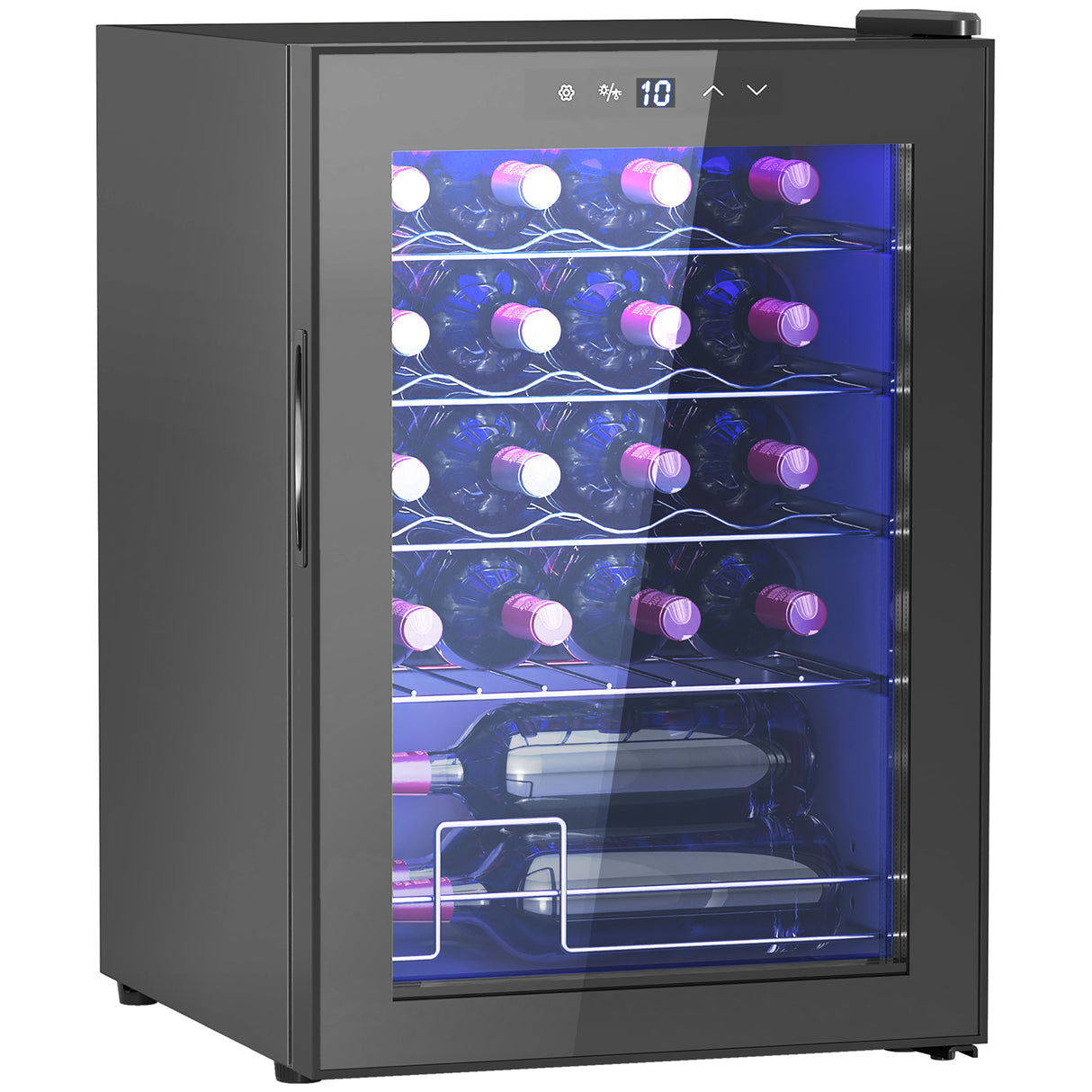 easycomfort easycomfort cantinetta vino refrigerata per 20 bottiglie capacita 53l porta in vetro anti uv e ripiani regolabili nero