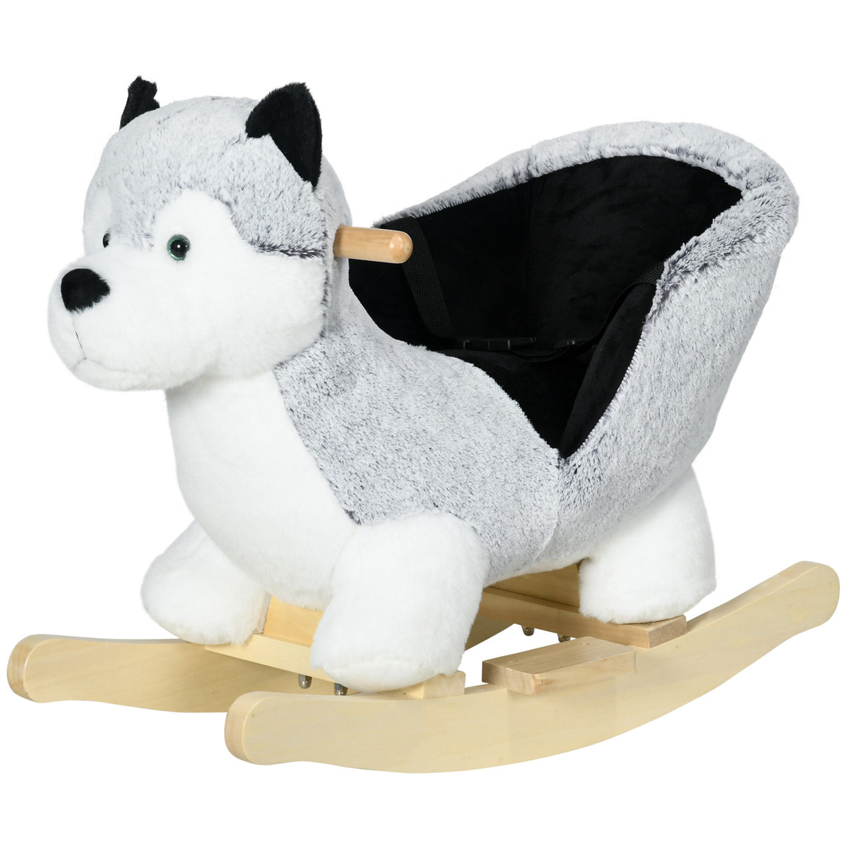 easycomfort easycomfort cavallo a dondolo a forma di cane husky per bambini da 18 36 mesi 60x33x50cm grigio