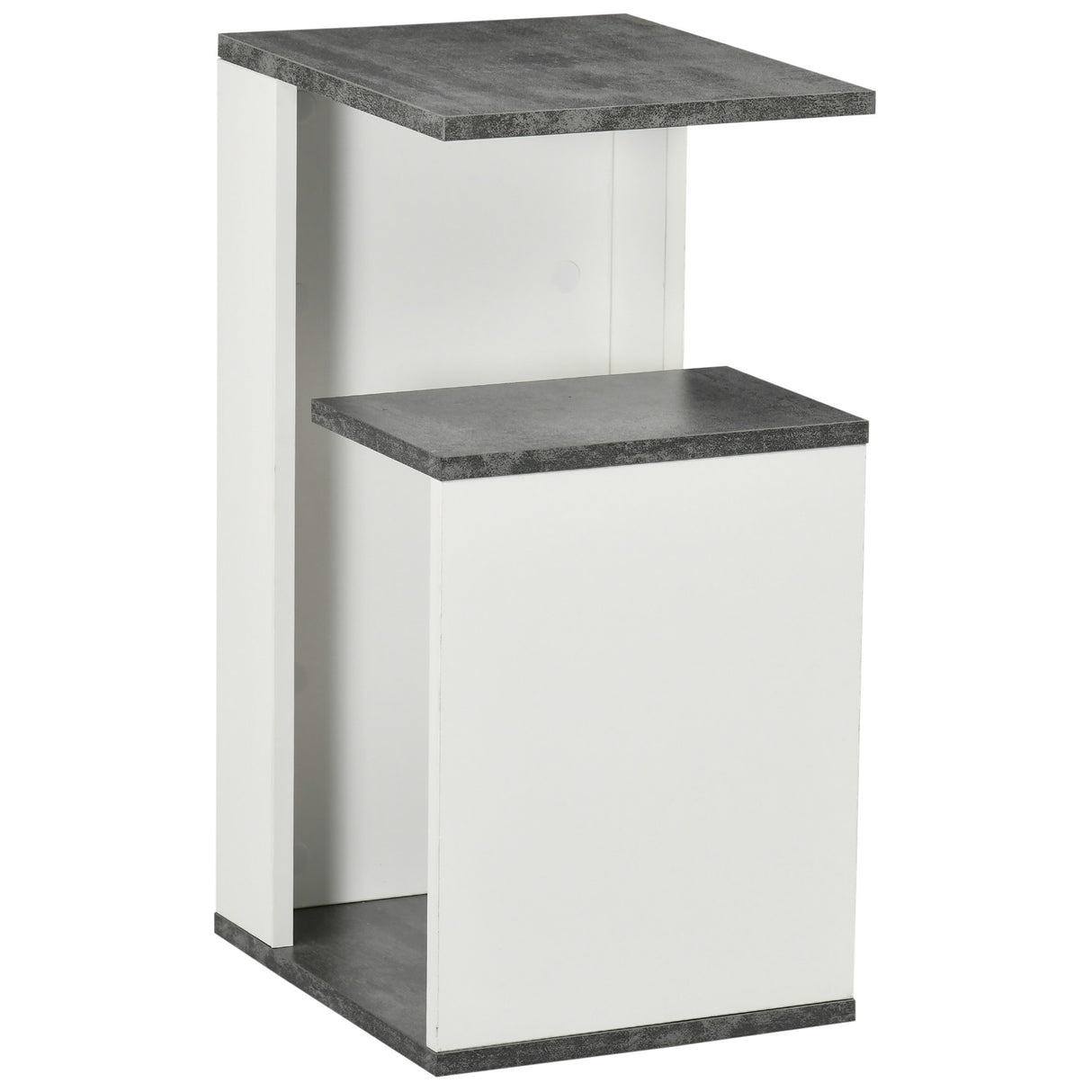 easycomfort easycomfort comodino con ripiano aperto in truciolato dal design irregolare 35x29 5x60 cm grigio e bianco