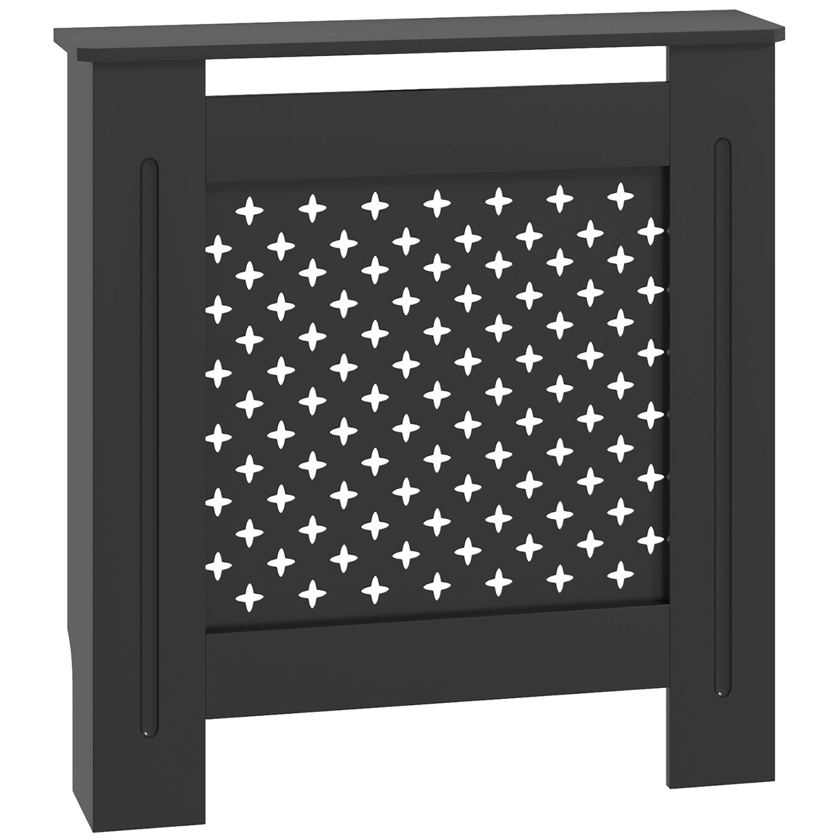 easycomfort easycomfort copritermosifoni in legno mdf traforato a croce con ripiano e fissaggio a muro 78x19x82 cm nero