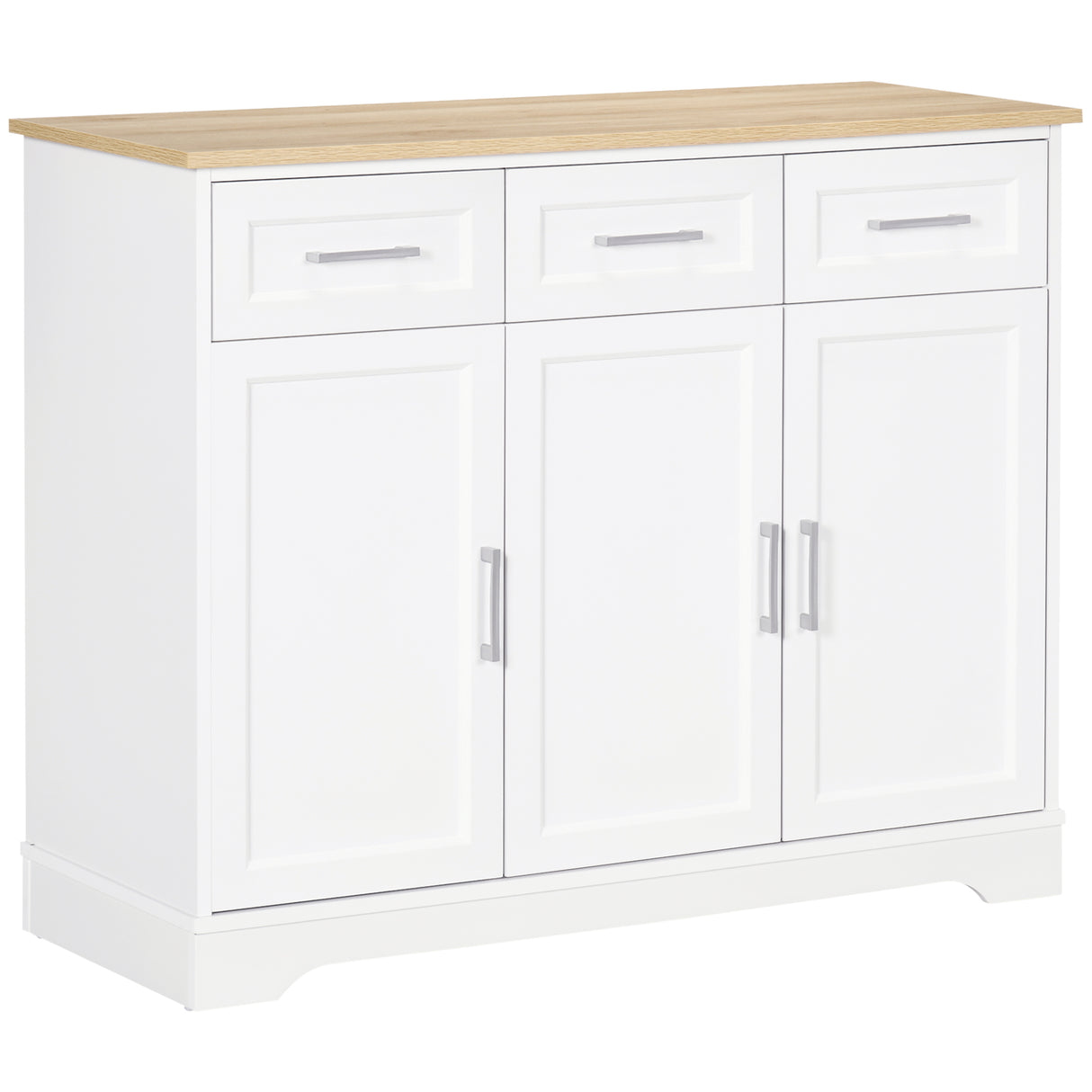 easycomfort easycomfort credenza moderna a 3 cassetti e 3 ante in mdf e truciolato con ripiano regolabile 101x39x82 cm bianco